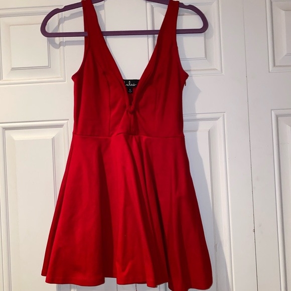 Lulu’s Red Mini Dress With Shorts underneath!